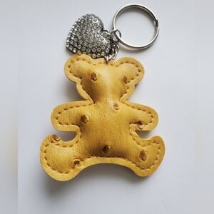 Faux Leather Bear Keychain